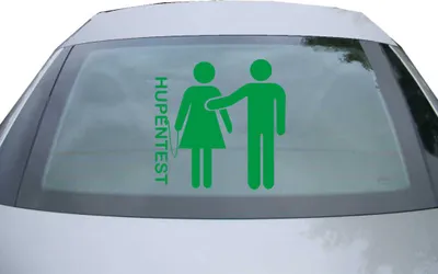 Produktbild von Indigos UG - Aufkleber Heckscheibe & Motorklappe DE2430 - grün - 600x599 mm - Hupentest - Auto Scheiben Fenster Heckklappe Tuning Racing JDM - Die cut