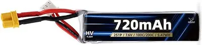 Produktbild von HGLRC LiPo Akku 2S 720mAh 7.6V 100C A30