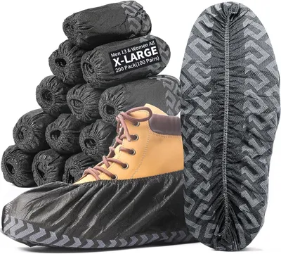 Image de Chaussettes de protection jetables, noires, réutilisables