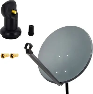 Produktbild von PremiumX SAT Anlage 80cm Satellitenschüssel Single LNB 2x F-Stecker