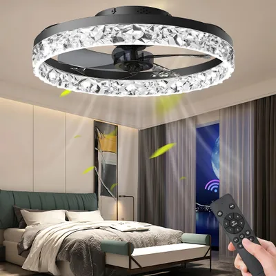 Produktbild von Deckenventilator mit LED-Beleuchtung und Fernbedienung, Per App steuerbar, Lüftergeschwindigkeit einstellbar, viele Funktionen