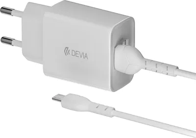 Produktbild von Devia Wandladegerät Smart 2x USB + microUSB Kabel 2,4A Weiß