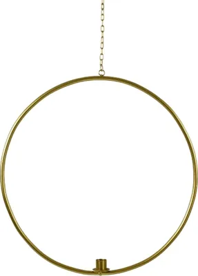 Produktbild von Eleganter, goldener Metallring zum hängen mit integriertem Kerzenhalter Ø36 cm