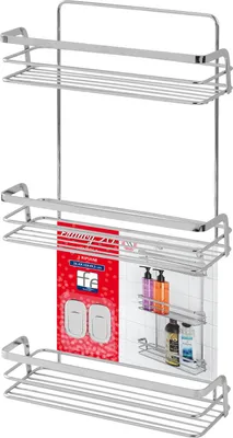 Immagine prodotto di Mensole per doccia 2 ripiani in acciaio cromato Francy 2.0 - 3 ripiani - L26xP10XH49 cm