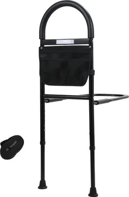 Image de Jopassy Relève-personne Barrière de lit pour personnes âgées avec sac de rangement et capteur lumineux Hauteur réglable