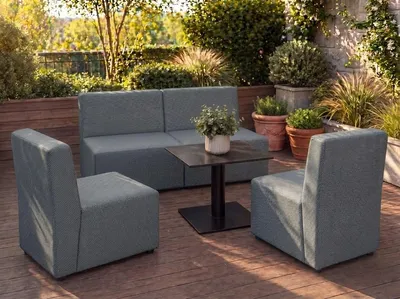 Produktbild von Garten Lounge Set GOLD – Outdoor Möbel Set mit Sofa, Sesseln, UV-beständig und wasserabweisend