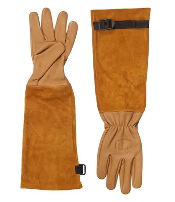 Image de FELCO 705L Rosenhandschuhe Braun, dornenfest, Rindsleder, Stulpe
