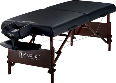 Produktbild von Master Massage 76cm Del Ray™ Mobile Massageliege Beauty Bett Paket mit Klappbarem Holzgestell-Schwarz
