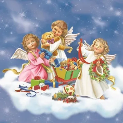 Produktbild von 20 Servietten Angel with Toys - Engel mit Spielzeug 33x33cm