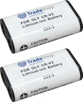 Produktbild von 2x Trade-Shop Li-Ion Akku, 3V 2000mAh für Kodak CX4200, CX4210, CX4230, CX4300, CX6200, CX6230, CX6330, CX7220, CX7300, CX7430, DX3215, DX3500, DX3600