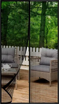 Produktbild von Magnetische Fliegentür 95x220cm schwarz für Außentür Balkon