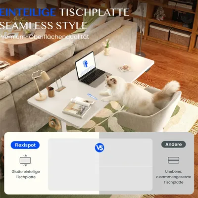 Produktbild von FLEXISPOT E1 Pro Elektrisch Höhenverstellbarer Schreibtisch 120x80cm 25MM EINTEILIGE TISCHPLATTE Doppelmotor 120KG Tragkraft, 4 Speicherplätze (Braun)