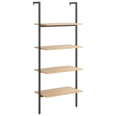 Produktbild von vidaXL Leiterregal mit 4 Böden Hellbraun und Schwarz 64x35x152,5 cm
