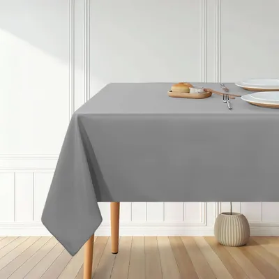 Tafelkleid Polyester 200x140 cm grau abwaschbar