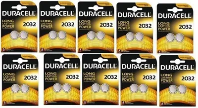 Produktbild von Knopfzelle Lithium CR2032 3V 220mAh 2 Stück Packung mit 10 Stück
