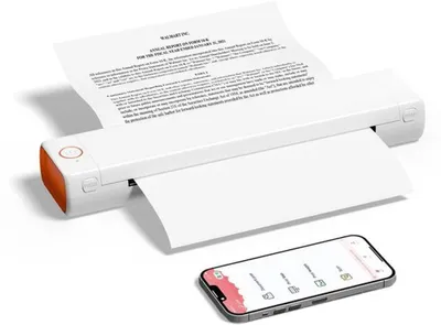 Obrázek produktu pro Přenosná Bluetooth tiskárna Azomor formátu A4 pro cestování a bezinkoustový tisk
