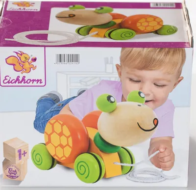 Produktbild von Eichhorn Nachziehtier Schildkröte Ziehtier aus Holz, Holzspielzeug 14cm
