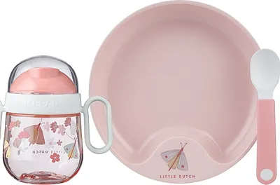 Produktbild von Set Babygeschirr Mepal Mio 3-teilig - Flowers & Butterflies