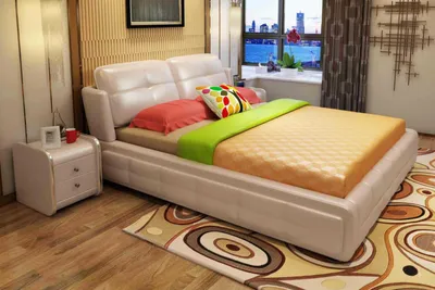 Produktbild von Luxus Schlafzimmer Bett Polster Design 180x200cm Doppel Hotel Betten Leder Neu