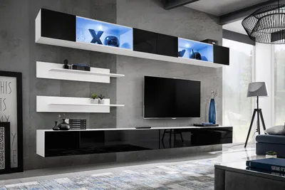 Produktbild von Wohnzimmer Set 6 tlg Luxus Wohnwand Wandschrank 2x TV-Ständer Design Einrichtung