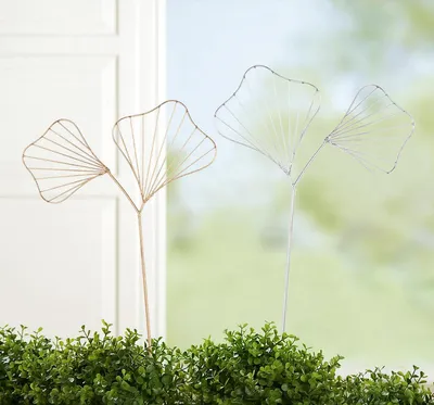 Imagen del producto de Gilde, estacas para jardín, diseño "Ginkgo", metal, color dorado y plateado, L. 0.1 cm, Ancho 30 cm, Alto 43.1 cm, 51767, 4063387517673, 2 unidades (variedad de 2)