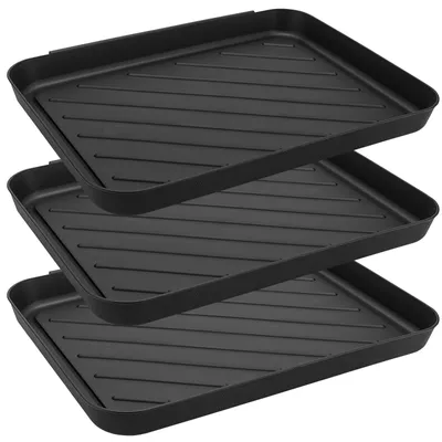 Productafbeelding van Omgoods- Schoenenafdruiprek Set van 3 - Kunststof - 40x30x3cm - Verhoogde Rand - Antislip - Ruimtebesparend - Schoenenbak