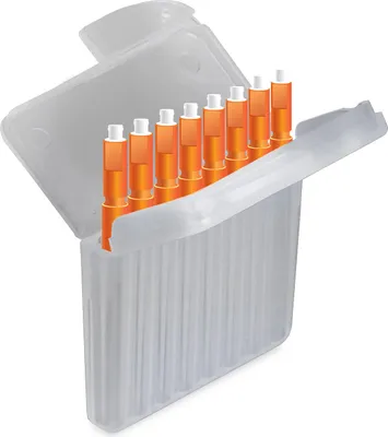 Produktbild von JB White 8 Stück Cerumenfilter für Hörgeräte kompatibel mit Starkey Hear Clear Hörgeräten und Kind evo / evoR | Cerumen Filter Höhe: 1,5 mm | Durchmesser 1,7 mm, orange
