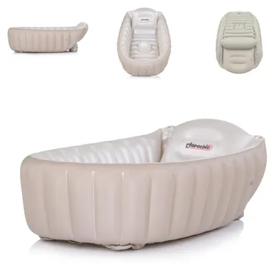Obrázek produktu pro Nafukovací vanička Chipolino Baby Cloud s pumpou a bočními polštářky, vhodná od narození, béžová