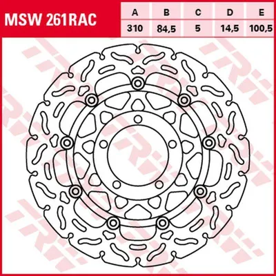 Produktbild von TRW Bremsscheibe Sportiv schwimmend MSW261RAC Daytona 675 D67LC