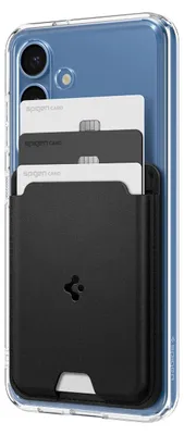 Image de Spigen Valentinus | 3 Cartes (MagFit), Porte-cartes, Noir, Cuir PU, Samsung, Galaxy S25 Series