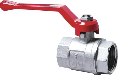 Produktbild von Messing Kugelhahn Durchgangsventil mit Aluminium-Hebel 1 Zoll Innengewinde