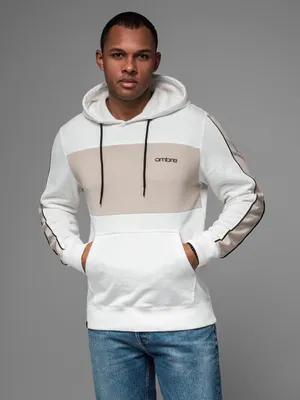 Obrázok produktu pre Ombre Clothing Pánska mikina s kapucňou Aida biela S