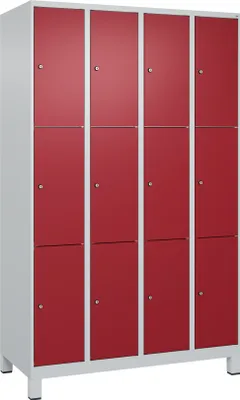 Produktbild von CP Schließfachschrank Classic Plus lichtgrau, rubinrot 080010-403 S10001, 12 Schließfächer 120,0 x 50,0 x 195,0 cm