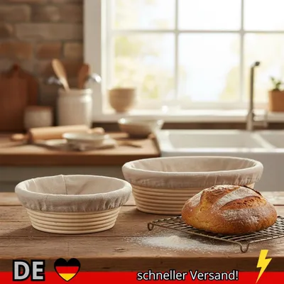 Produktbild von Rattan-Brot-Gärkorb Brotkorb Ovales Rattan Korbgeflecht Teiggärung Sauerteig