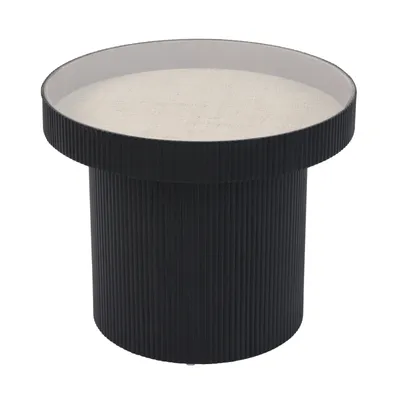 Produktbild von SVITA MIGUEL Beistelltisch mit Glas Coffeetable Couchtisch klein rund Schwarz