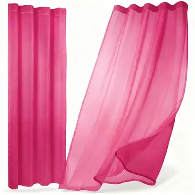 Produktbild von Transparente Gardine Dolly, wählbar mit Kräusel- und Ösen- Aufhängung, Größe und Farbe wählbar,290x250cm,Fuchsia