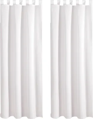 Produktbild von 2x Gardinen mit Schlaufen (Weiß), Größe: 140x225cm