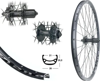 Produktbild von Bärwinkels Hinterrad 27,5" MTB DH21 Disc Shimano TX506 Scheibenbremse 6-Loch 21-584 (650B)