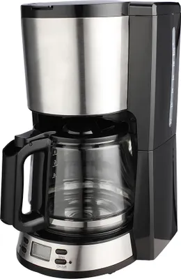 Produktbild von Kaffeemaschine aus gebürstetem Edelstahl mit Timer, 1000 Watt, 1,5 L für 12-14 Tassen