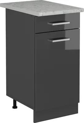 Produktbild von Küchenunterschrank Vicco R-Line Anthrazit Hochglanz 40 cm AP Marmor, Model 53483