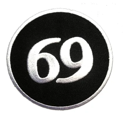 Obrázek produktu pro Nášivka / nažehlovací nášivka - No. 69 Number 69 - nažehlovací nášivka nažehlovací nášivka, velikost: 7 x 7 cm