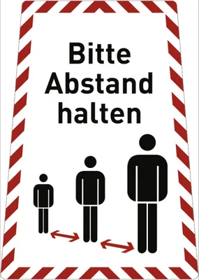 Produktbild von Dreifke® Aufkleber Bitte Abstand halten, Kombischild, Folie 199x280 mm