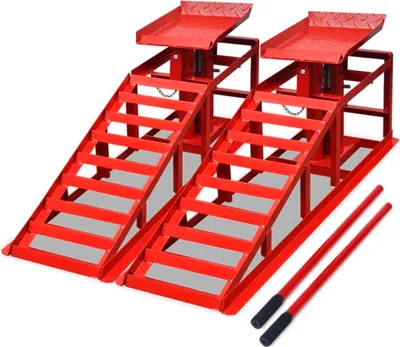 Produktbild von Auffahrrampen 2 Stk. Rot Stahl