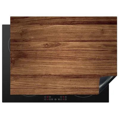 Obrázok produktu pre KitchenYeah® Kryt varnej dosky vzhľad dreva - hnedý, 70x52cm, kuchynská dekorácia, keramický kryt varnej dosky, krycia doska na varnú dosku