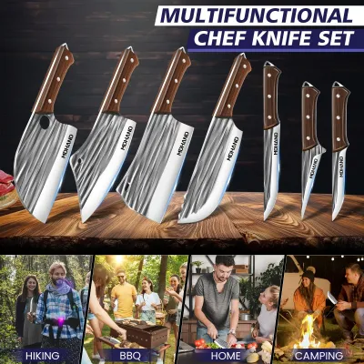Image de Ensemble de couteaux de cuisine - Ensemble de couteaux - Couteaux de cuisine - Couteau de chef - Couteau de cuisine - 14 pièces - Acier inoxydable allemand de haute qualité
