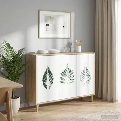 Image de vidaXL Meuble de rangement HANAU, Sonoma, 102 x 33 x 75 cm, panneaux de particules
