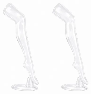 Image de 2 pieds pour la présentation de bas et chaussettes, support pour bas, pied décoratif Femme 74 cm pied décoratif avec support, mannequin - jambe avec forme réaliste, pied pour chaussettes transparent