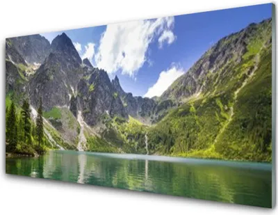 Produktbild von Acrylglasbilder 100x50 Wandbild Druck Gebirge See Landschaft