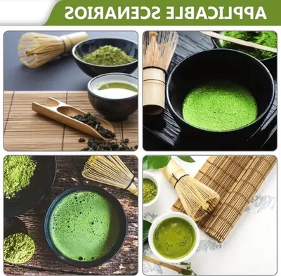Bamboe Teeborstel Set von 5 für die Matcha Teezeremonie mit Matcha Besen und Zubehör