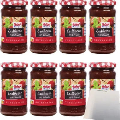 Produktbild von Hofgut Erdbeer Fruchtaufstrich VPE (8x250g Glas) + usy Block